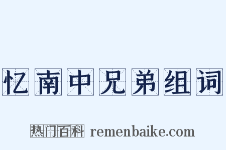 忆南中兄弟组词是什么意思的图片